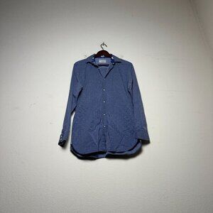 Ted Baker Long Sleeve Shirt Men M Blue Casual Floral Pattern Slim Fit Casual